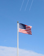 American flag waving on flagpole FREE Stock Photo, american flag,  us flag,  patriotism picture