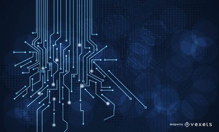 Blue Tech Lines Glowing Circuit Background FREE Stock Vector, energy, technology, chipboard picture