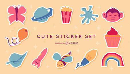 Colorful Sticker Delight FREE Stock Icon, sticker, stickers, set picture