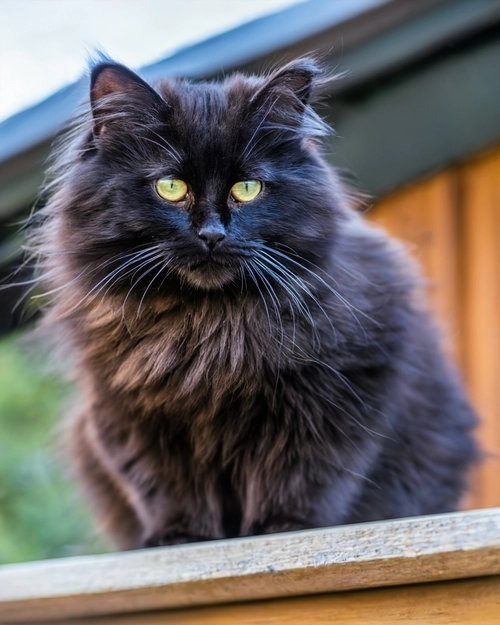 Elegant Black Cat FREE Stock Photo, cat,  black,  fluffy picture