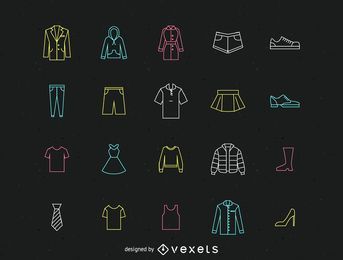 Free Fashion icons set - flat vector collection stock image to download Fashion icons set - flat vector collection FREE Stock Icon, clothes, icon, set picture
