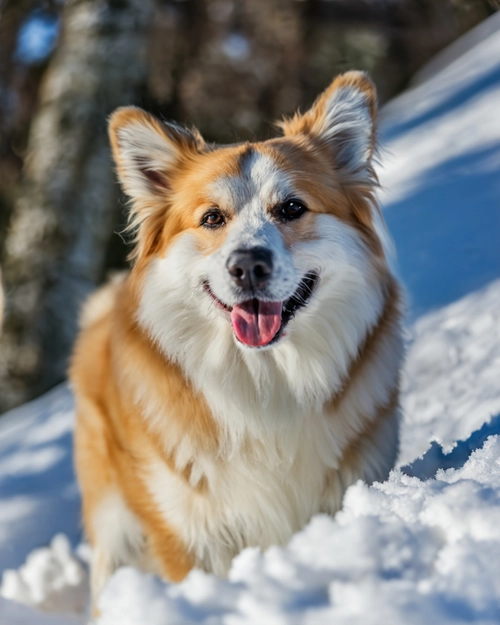 Happy Winter Dog FREE Stock Photo, dog,  winter,  snow picture