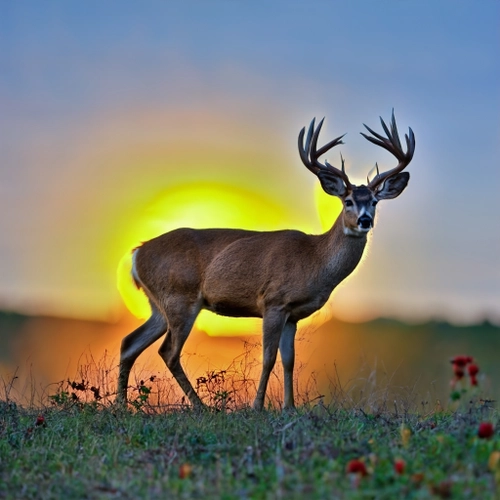 Majestic Deer Sunset FREE Stock Photo, deer,  wildlife,  sunset picture