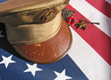 Military Cap on American Flag FREE Stock Photo, military,  patriotism,  remembrance picture