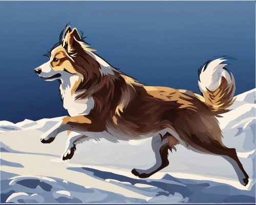 Playful Dog Running FREE Stock Photo, dog,  snow,  running picture