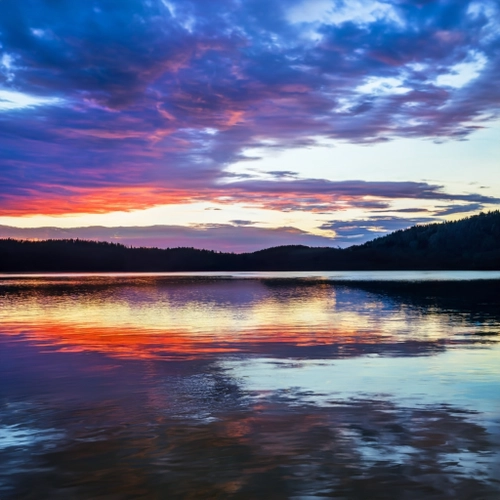 Serene Sunset Reflections FREE Stock Photo, sunset,  lake,  reflection picture