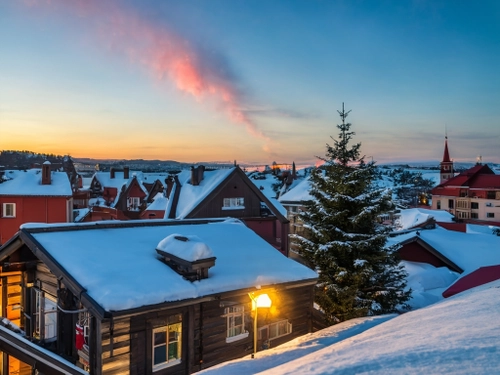 Snowy Winter Sunset FREE Stock Photo, winter,  sunset,  snow picture