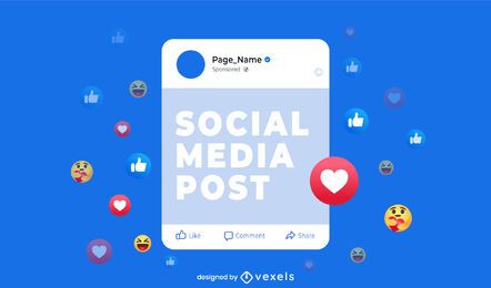 SocialPost Light FREE Stock Psd, social-media, interface, post picture