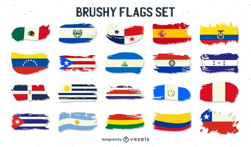 Spanish Speaking Flags Set