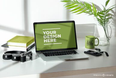 Tech Mockup Composition PSD FREE Stock Psd, mockup, laptop, computer picture