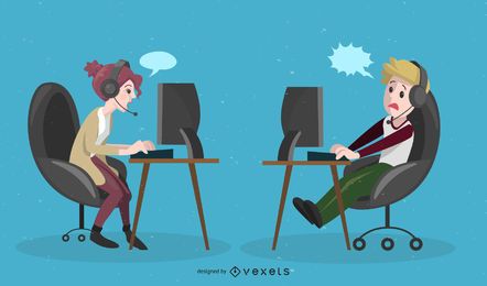 Free Telephone Office Duo stock image to download Telephone Office Duo FREE Stock Vector, assistant, business, call picture