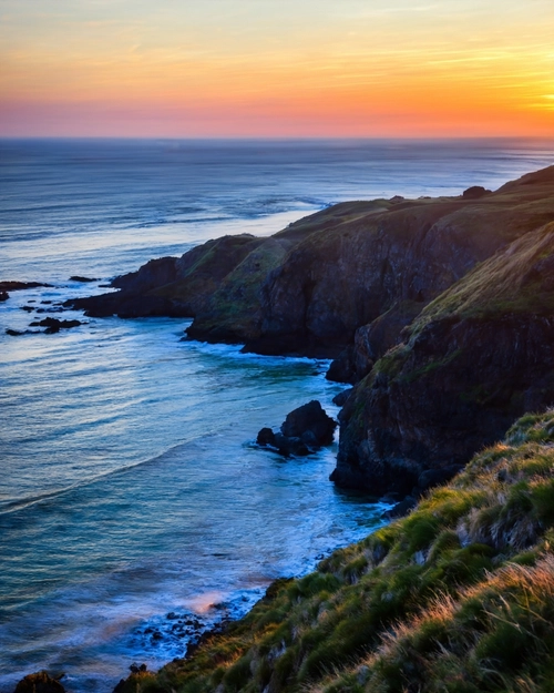 Küsten-Sonnenuntergang-Serenität KOSTENLOSES Stock-Photo-Bild, Sonnenuntergang,  Küste,  Ozean