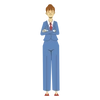 Blue business woman PNG character