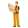 Construction laborer semi flat PNG Art