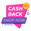 Discount shop now cash back sale label PNG Design
