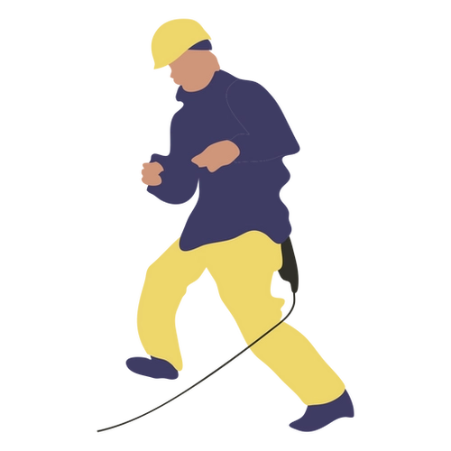 Electric Worker Man PNG Design