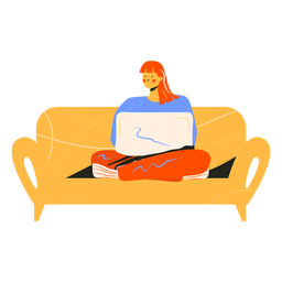 Free Relaxed Girl Laptop PNG Design stock image to download Relaxed Girl Laptop PNG Design FREE Stock Clipart, girl, character, laptop picture